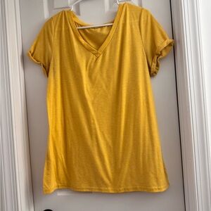 Mustard V-Neck Women's Top